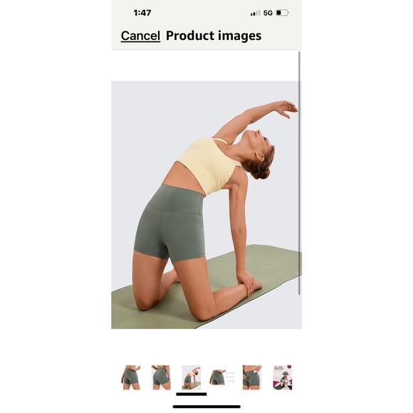 CRZ Yoga Butterluxe Biker Shorts 4'' - High Waisted Booty Workout Volleyball S - Picture 1 of 12